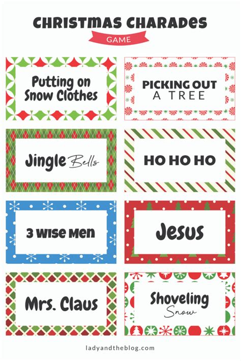 Christmas Charades Party Game Free Printable For The Holiday