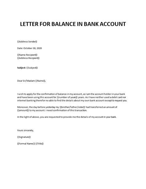Loan Balance Request Letter Gambaran