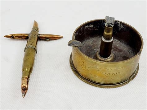 Ww1 Trench Art Shell Case And Bullet Ashtray Sally Antiques