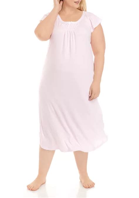 Miss Elaine Plus Size Cottonessa Long Nightgown Belk