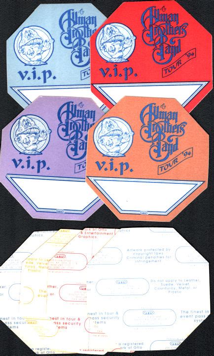 Round The Allman Brothers Band Otto Backstage Pass