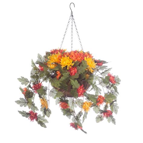 Oakridge Artificial Mum Hanging Outdoor Flower Basket