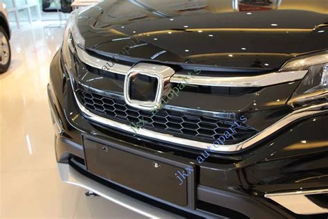 Abs Chrome Black Front Bumper Middle Grille Grill Fit For Honda Crv