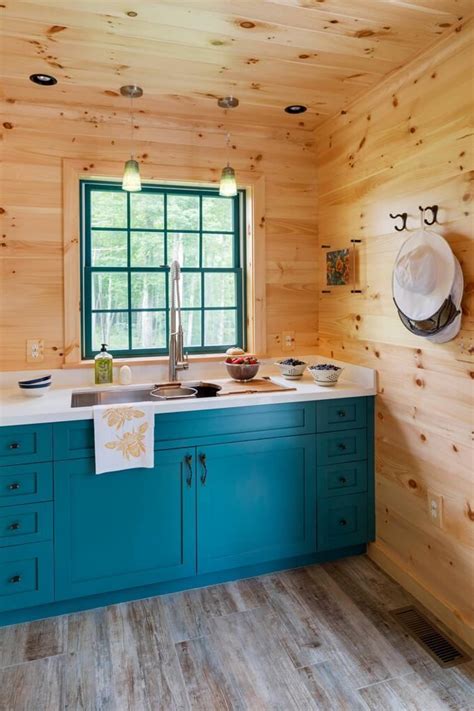 It denotes earth friendly as well as calm. Teal Cabinet Paint Color Inspiration | Blue kitchen decor ...