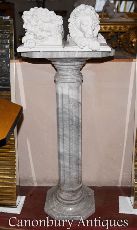 Italian Marble Pedestal Stand Table Classical Column