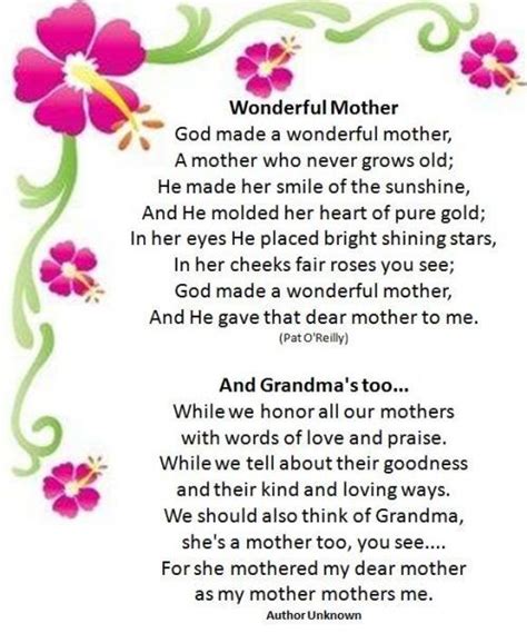 Image Result For Mother Day Letters Happy Mothers Day Poem Christian