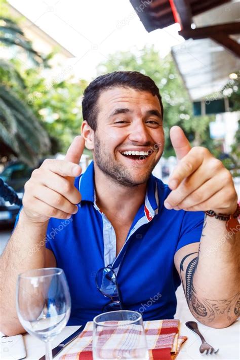 Smiling Male In Blue T Shirt — Stock Photo © Fxquadro 64437085