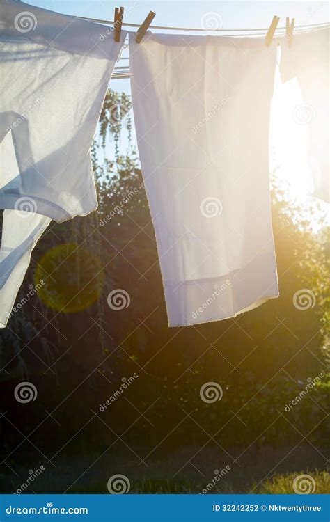 Drying Laundry In The Sun Stock Photo Image Of Housework 32242252