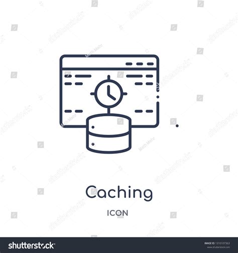 Caching Icon Technology Outline Collection Thin Stock Vector Royalty