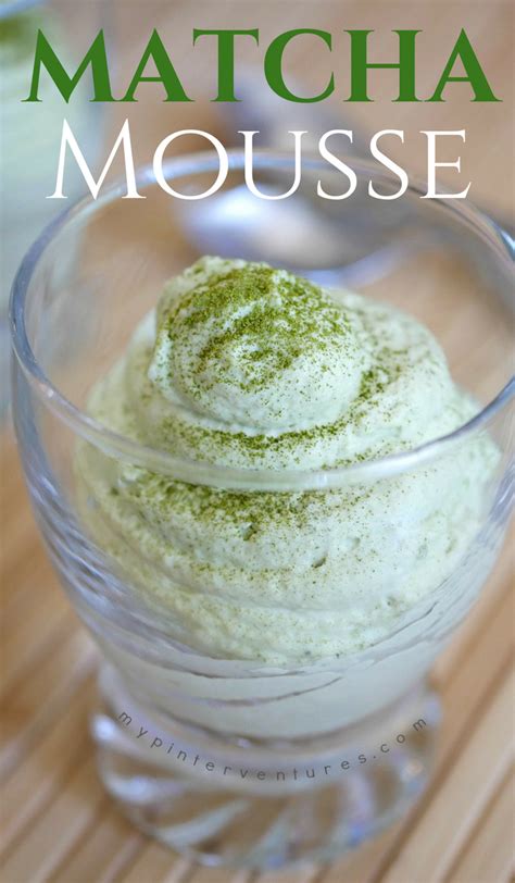Layers of pillowy mint chocolate mousse, crunchy salted almonds and chocolate chunks, and a smooth toasted matcha meringue. Cool and Creamy Matcha Mousse - My Pinterventures