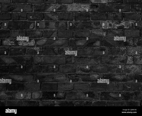 Dark Black Brick Wall Texture Background Stock Photo Alamy