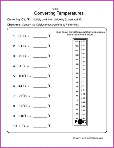 5th Grade Temperature Worksheet