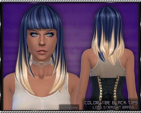 Mod The Sims Color Vibe Hairstyle With Blonde Tips By Srslysims Sims
