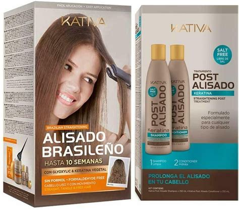 Detalles De Kativa Keratina Y Argán Kit Alisado Brasileño Post