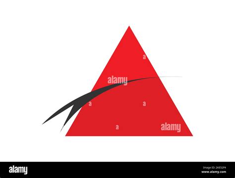 Red Triangle Logoshape Design For Bussniess Black Line Rgb Eps Vector