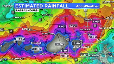 Map Estimated Rainfall Totals For Houston Texas Area