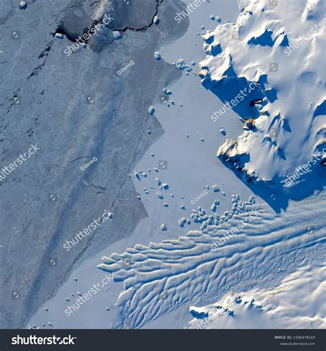 Top View Glacier Texture Antarctica Chunks Stock Photo 2186479143