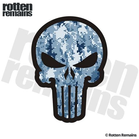 Blue Digital Camo Punisher Skull Sticker Decal Skull Sticker Vinyl