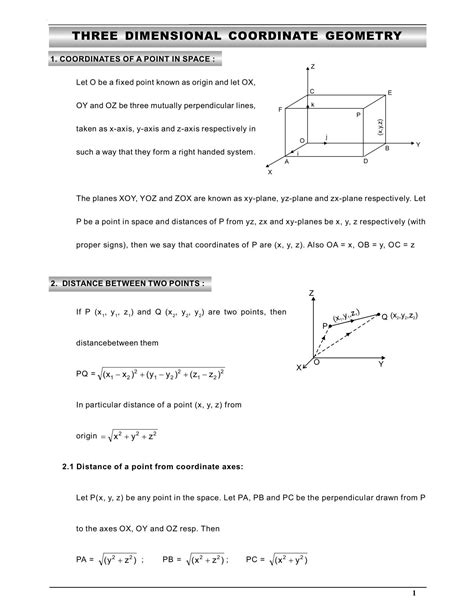 3d Geometry Class 12 Notes For Iit Jee And Boards