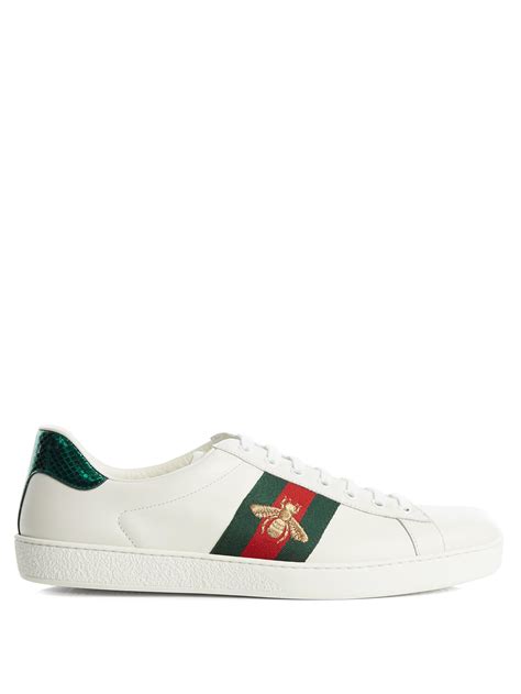 Gucci Leather Ace Bee Embroidered Sneakers For Men Save 36 Lyst