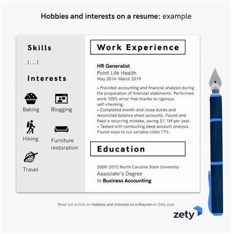 hobbies ideas for resume connect the dots between your findings and your interests