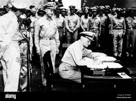 Us Navy Photograph Post Card Signing The Japanese Surrender Wwii