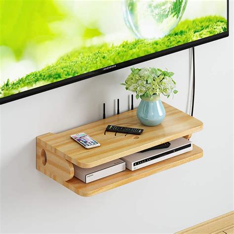 Attach each corner entertainment center floating shelf using 3 1/2 inch long wood screws. SHPEHP Entertainment Wall Mounted Streaming Equipment ...