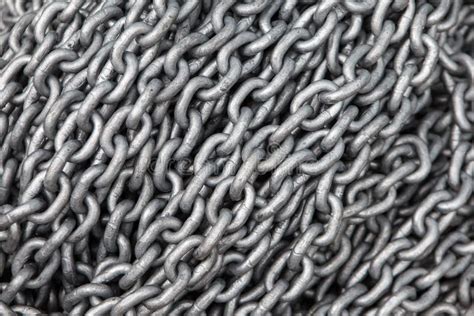 Large Pile Of Steel Chain Linked Together Stock Photo Image Of