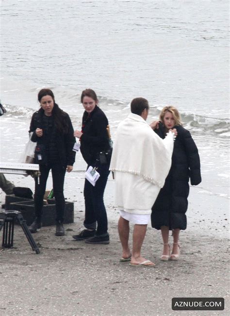 Ludivine Sagnier Sexy With Jude Law Filming The New Pope On The Beach