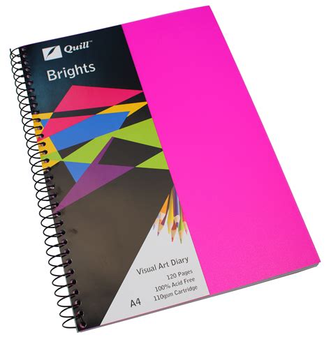 Visual Art Diary - Quill - A4 - Brights Pink - 120 Pages ...