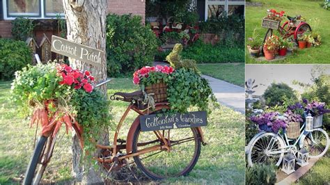 50 Garden Decorations With Old Bikes Great Inspirations Garden Ideas