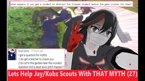 Lets Help Jaykubz Scouts With That Myth 27 Yandere Simulator Youtube