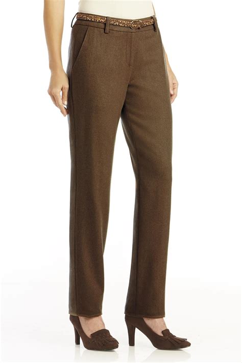 Fully Lined Straight Leg Wool Pants: Classic Women’s Clothing from #
