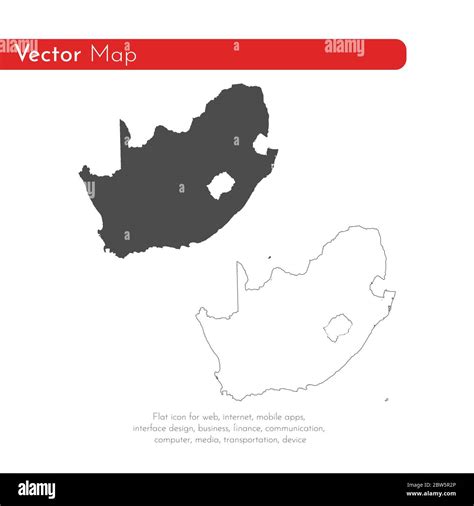 Vector Map South Africa Isolated Vector Illustration Black On White