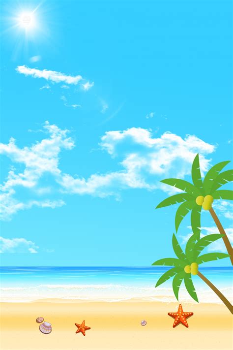 Summer Seaside Refreshing Background Wallpaper Image For Free Download