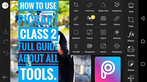 How To Use Picsart Class 2 Full Detail About All Tools For