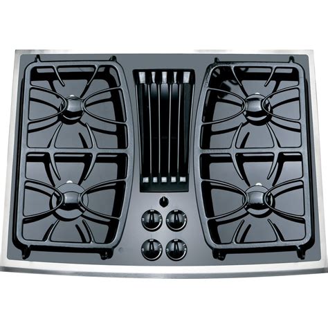 Ge Profile 4 Burner Downdraft Gas Cooktop Stainless Common 30 In