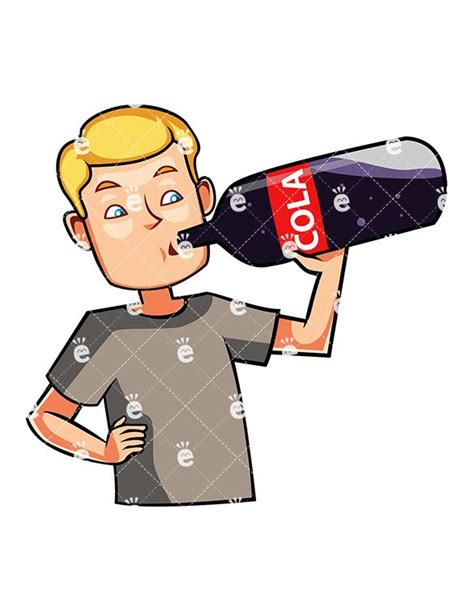 man drinking a cola drink cartoon vector clipart friendlystock cola drinks man clipart