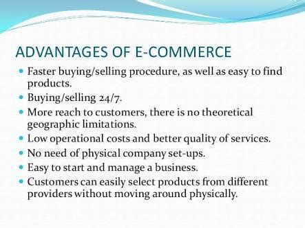 Ecommerce makes it possible for people to open the doors of their very own virtual stores. Advantage and disadvantage of ecommerce as a buyer ...