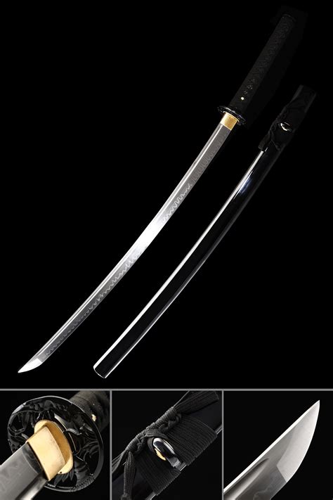 Black Katana Japanese Katana Sword T10 Folded Clay Tempered Steel
