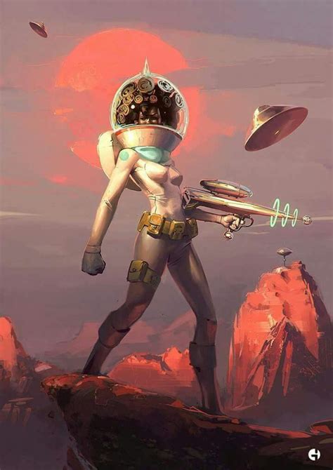 Space Girl Science Fiction Art Sci Fi Art Retro Futurism