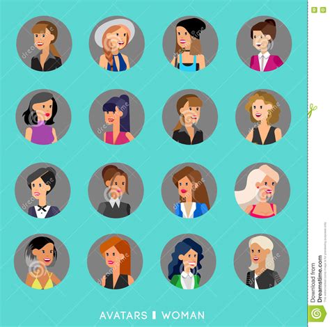 Cute Cartoon Human Avatars Set Stock Vector Illustration Of Faces