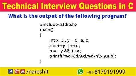Logical Operators C Technical Interview Questions And Answers Mr