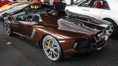 Eye Catching Brown Lamborghini Aventador Roadster For Sale Gtspirit