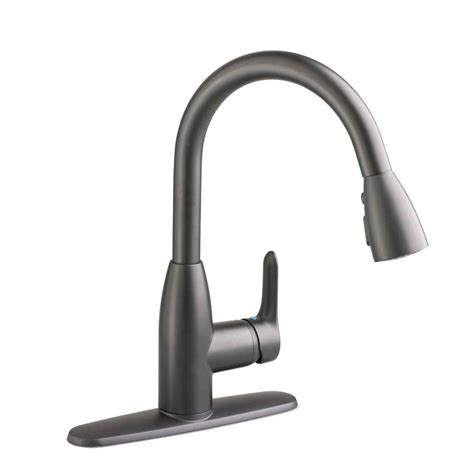 The faucet features all the utility that one might now, as you can well observe, the faucet is just a standard two handle faucet without any luxurious technologies. American Standard Colony Soft Single-Handle Pull-Down ...