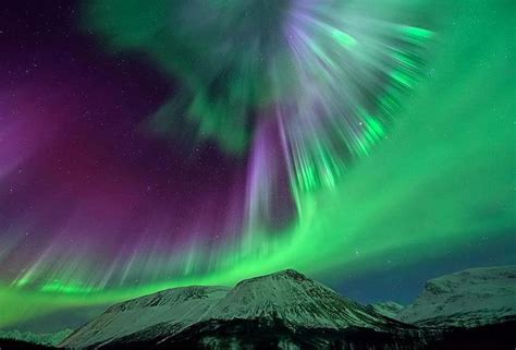 Aurora Borealis Purple Green Blast Photographer Unknown From