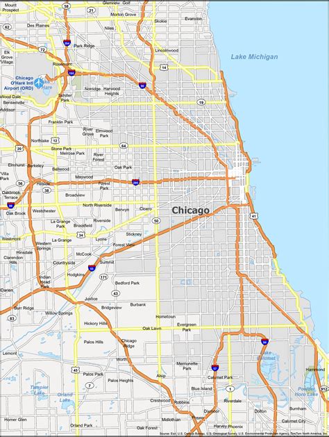 Chicago Map Illinois 