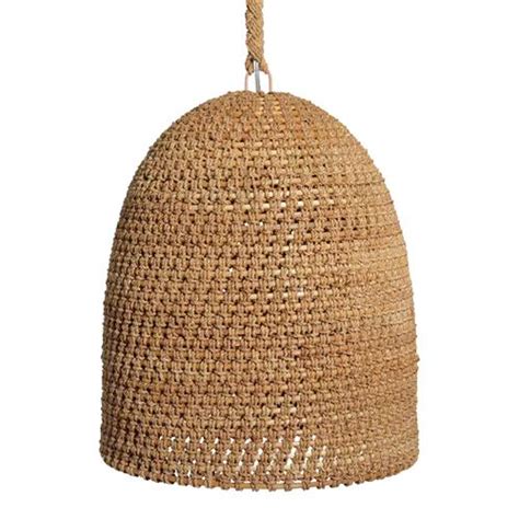 Sometimes the backs in rockers and chairs are also woven in this pattern with the material to match the seats. Palecek Green Oaks Coastal Beach Rope Rattan Woven Pendant ...