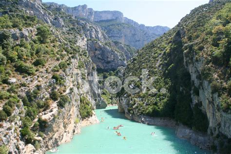 Gorges Du Verdon Canyon And River Aerial View Provence France Stock