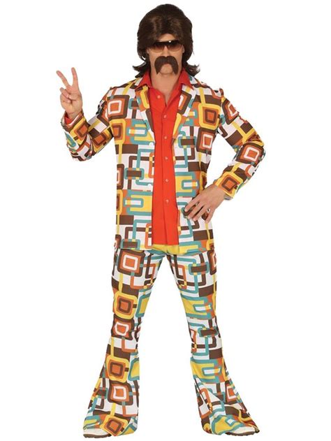 70s Groovy Guy Mens 70s Fancy Dress Costume Adult Uk 42 44 Chest In